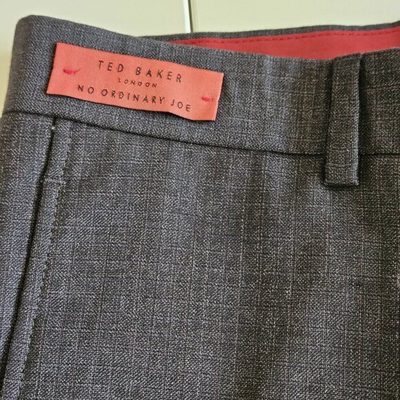 Ted Baker No Ordinary Joe Joey Pant 32R Wool Flat Front Dress Union Made Preppy - Picture 3 of 16